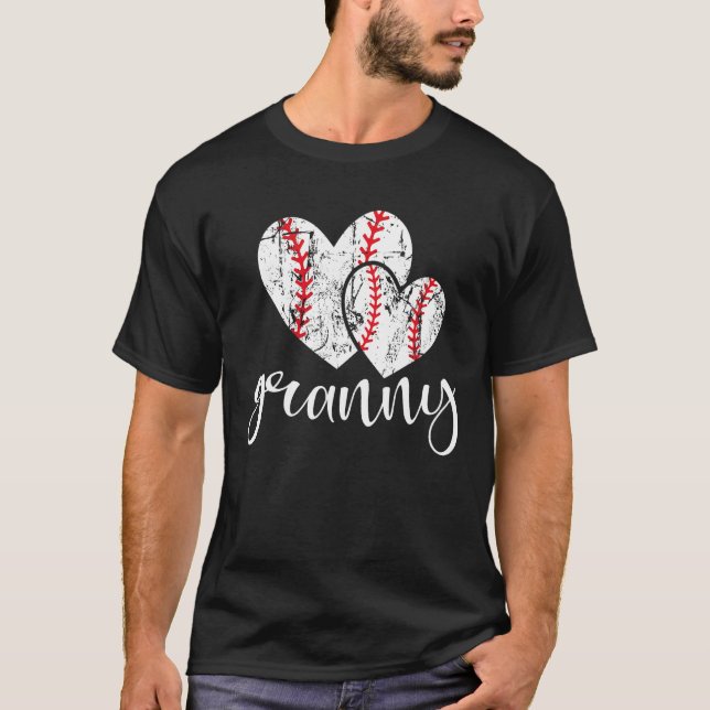 T-shirt Baseball Granny Heart Ball  Proud Grandma Mother s (Devant)