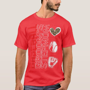T-shirt Baseball Groom Épouse Maman Jour de Match Léopard 
