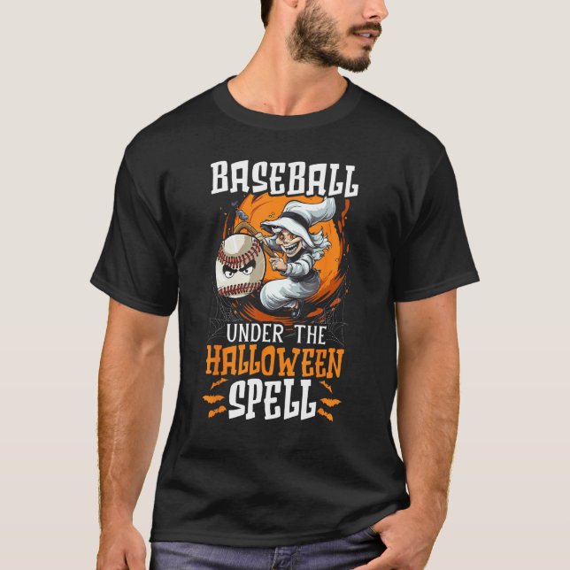 T-shirt Baseball Halloween Trick Or Treat Baseball Player  (Devant)