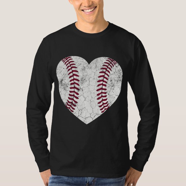T-shirt Baseball Heart Fun Maman Papa Hommes Femmes SOFTBA (Devant)
