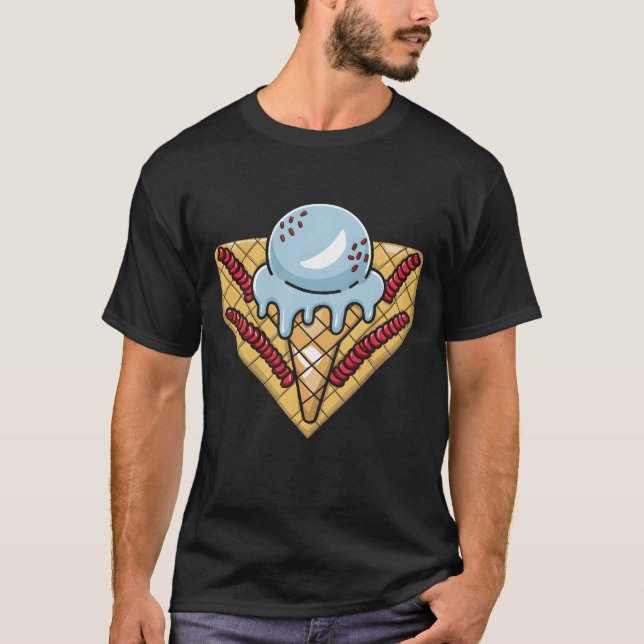 T-shirt Baseball Home Plate Drip Ice Cream Drip Baseba (Devant)