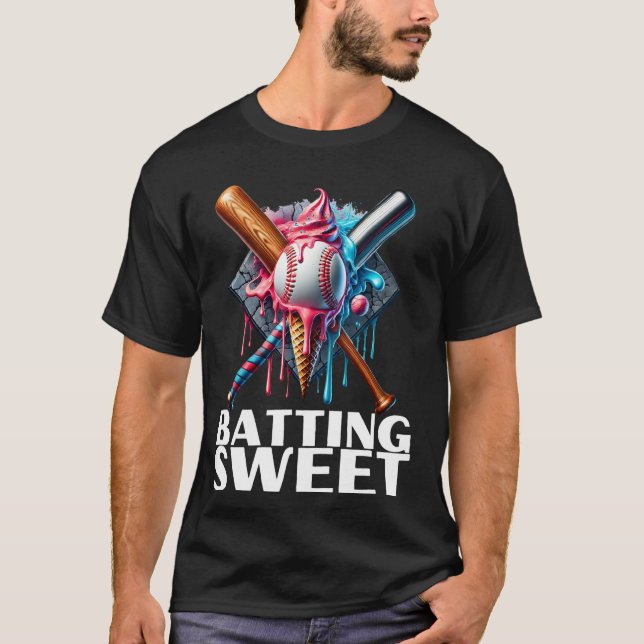 T-shirt Baseball Home Plate Drip Ice Cream Drip Baseball B (Devant)