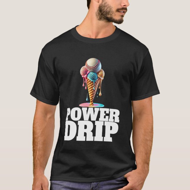 T-shirt Baseball Home Plate Drip Ice Cream Drip Baseball B (Devant)