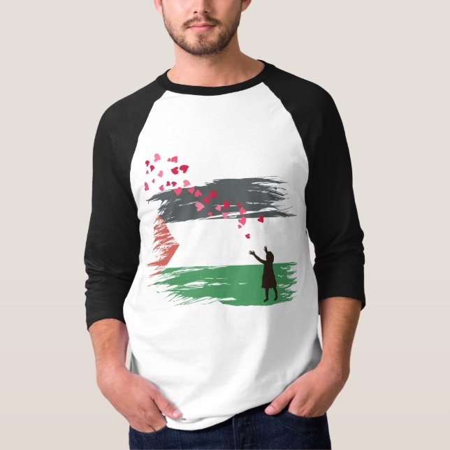 T-shirt baseball Hope & Love palestinien - Unisex (Devant)