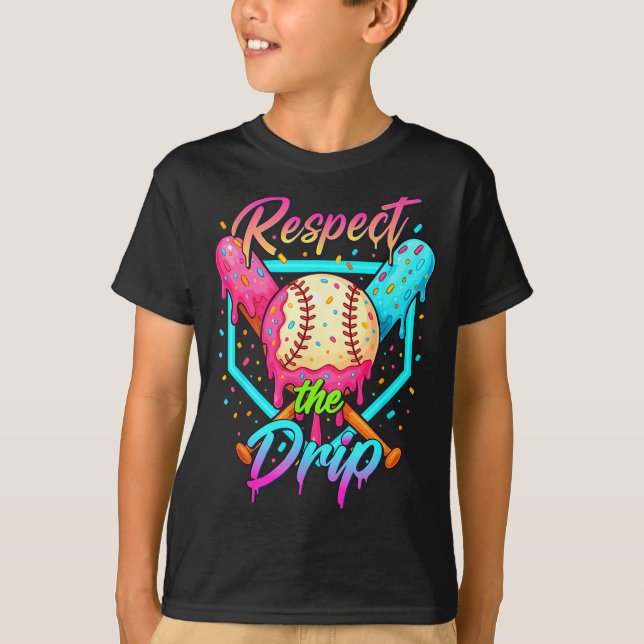 T-shirt Baseball Ice Cream Drip Number 67 Player 67 Respec (Devant)