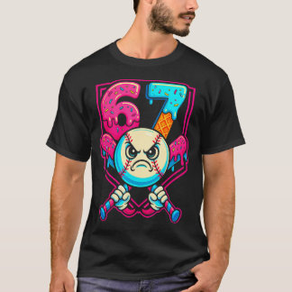 T-shirt Baseball Ice Cream Drip Number 67 Six Seven Meme 6