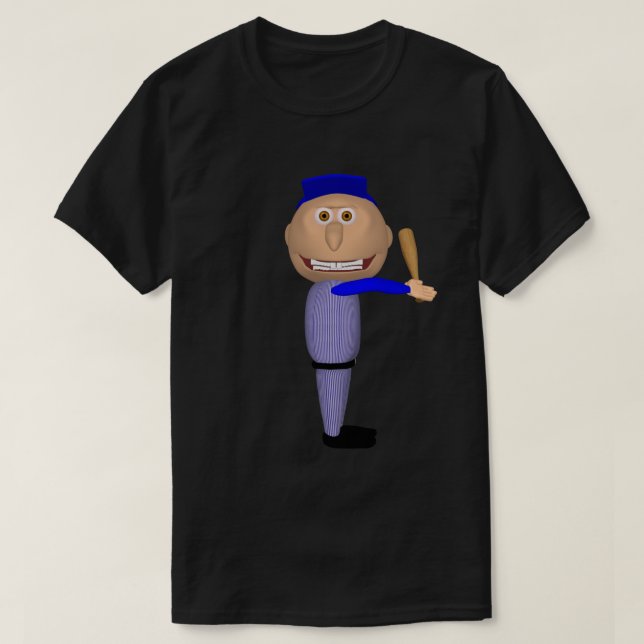 T-shirt Baseball Johnny (Batteur Bleu) (Design devant)