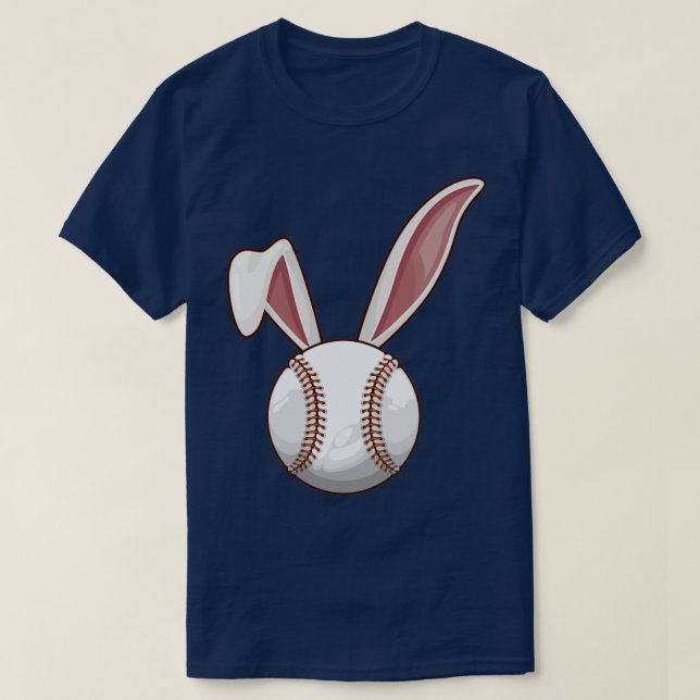 T-shirt Baseball Jour de Pâques Garçons Hommes Ball Bunny  (Design devant)