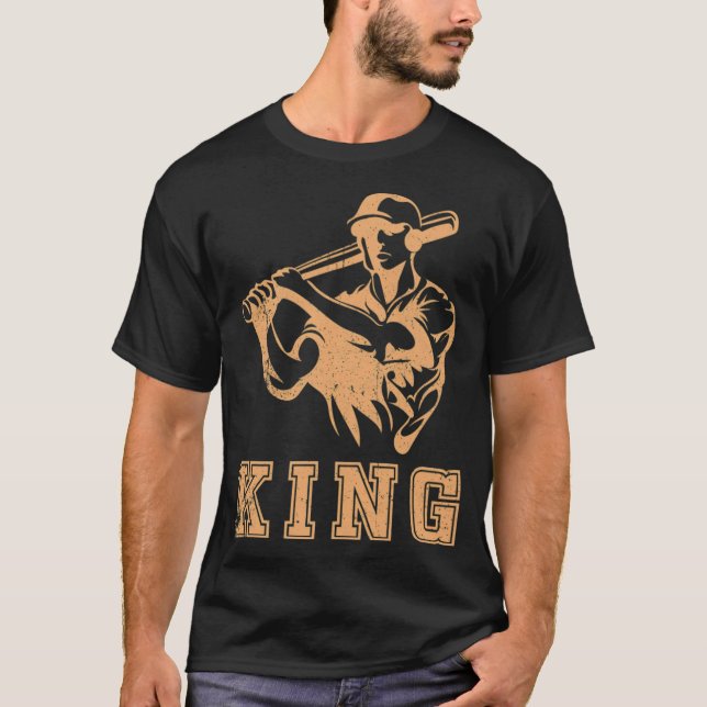 T-shirt Baseball King et baseball baseball coeur baseball (Devant)