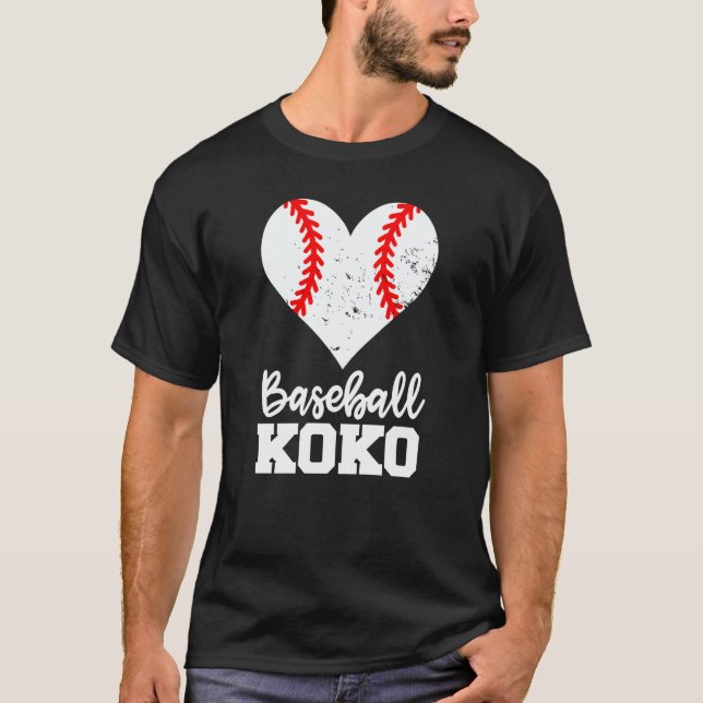 T-shirt Baseball Koko Baseball Heart Grandma Koko (Devant)