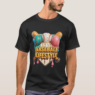 T-shirt Baseball Lifestyle Colorful Ice Cream Sports Thème