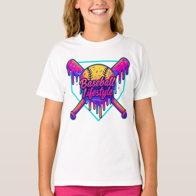 T-shirt Baseball Lifestyle Vêtements jeunes Baseball Drip  (Devant)