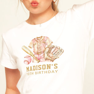 T-shirt Baseball Luxe Anniversaire Rose & Or