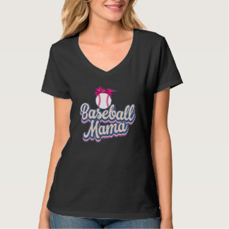 T-shirt Baseball Mama American Girl Messy Bun Mother's Day
