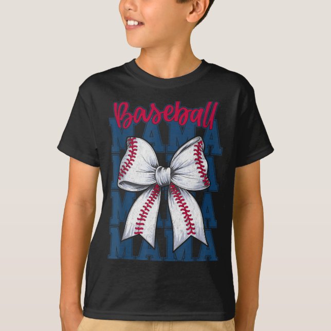 T-shirt Baseball Mama Coquette Bow Game Day Baseball Mom M (Devant)