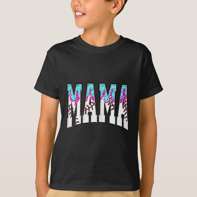 T-shirt Baseball Mama Coquette Bow Jeu Jour Baseball Maman (Devant)