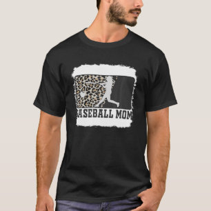 T-shirt Baseball Maman Amusante Maman Vie Leopard Bleu