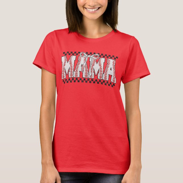 T-shirt Baseball Maman - Graphisme pour le Jour de (Devant)