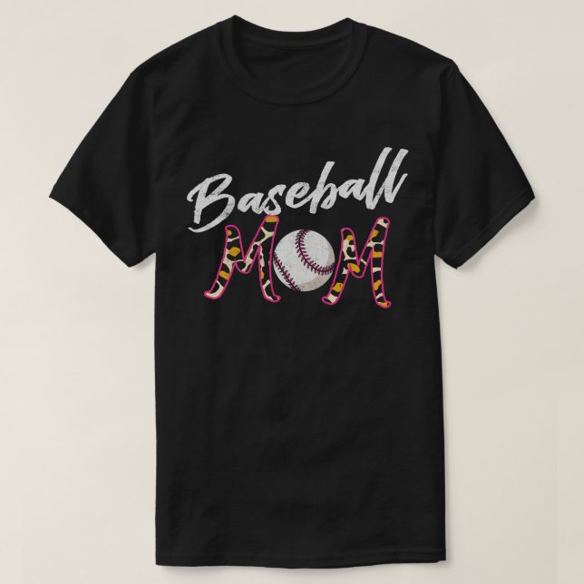 T-shirt Baseball Maman Leopard Décor de style désespéré (Design devant)