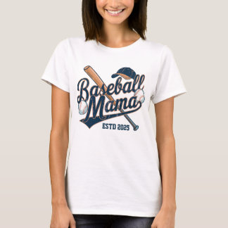 T-shirt Baseball Maman Vintage Établie 2025