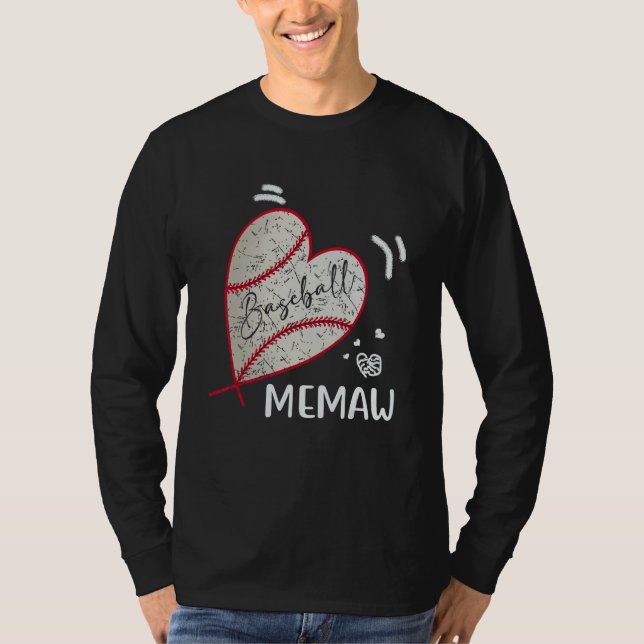 T-shirt Baseball Memaw Family Matching Players Team Memaw (Devant)