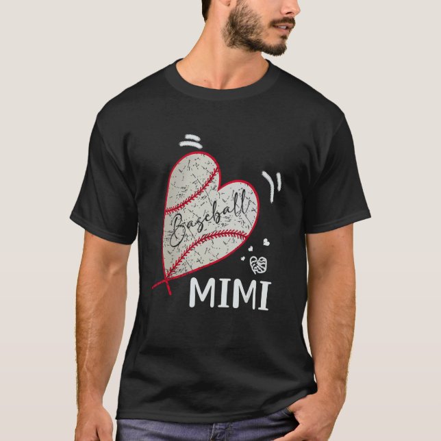 T-shirt Baseball Mimi Family Matching Players Team Mimi (Devant)