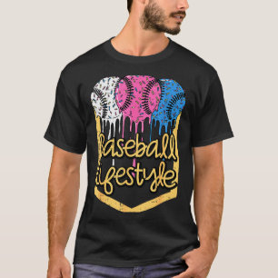 T-shirt Baseball Mode de vie Balle Sprinkles Drip Garçons