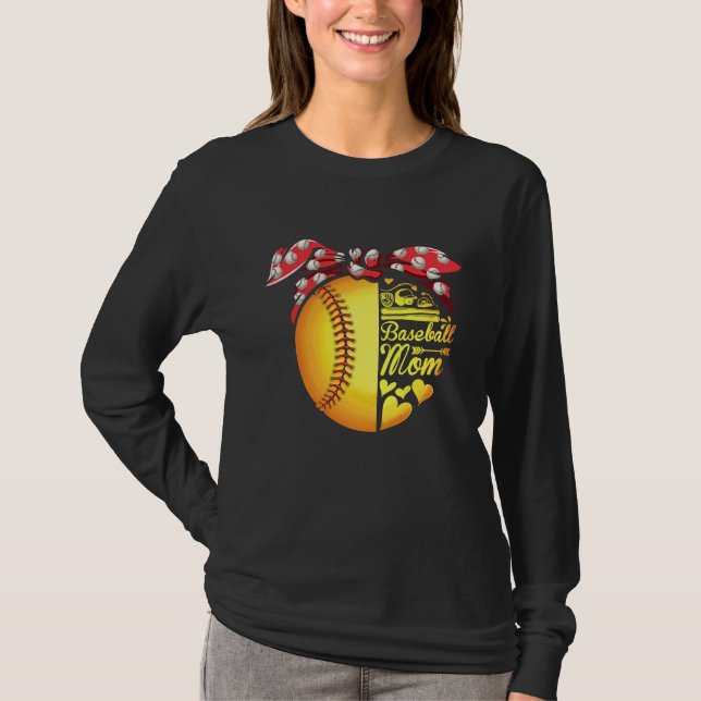 T-shirt Baseball Mom Ballers Funny Softball Womens (Devant)