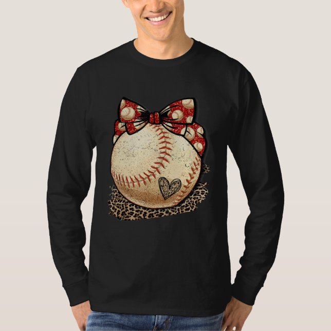 T-shirt Baseball Mom Leopard  Softball Mama Mother s Day C (Devant)
