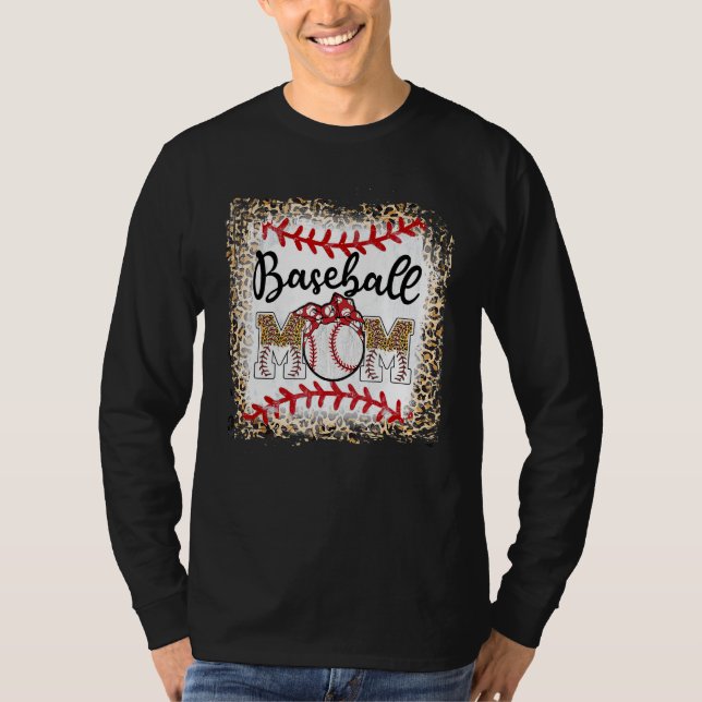 T-shirt Baseball Mom Leopard  Softball Mom Mother s Day (Devant)