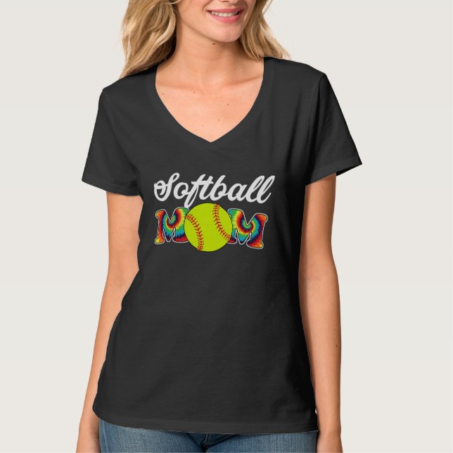 T-shirt Baseball Mom Love Tie Dye Softball Mom Mother's Da (Devant)