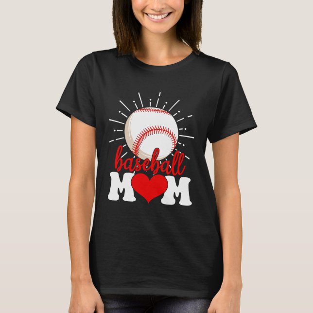 T-shirt Baseball Mom Mama Mother s Day Sport (Devant)