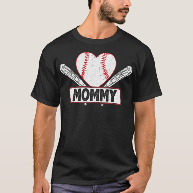 T-shirt Baseball Mommy Matching Family Softball Baseball L (Devant)