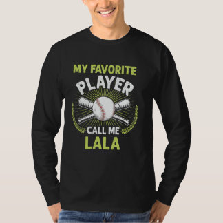 T-shirt Baseball Mon Joueur favori Appelez-moi Lala Vintag