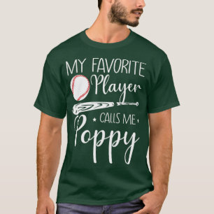 T-shirt Baseball Mon Joueur Favori M'Appelle Cadeau Poppy