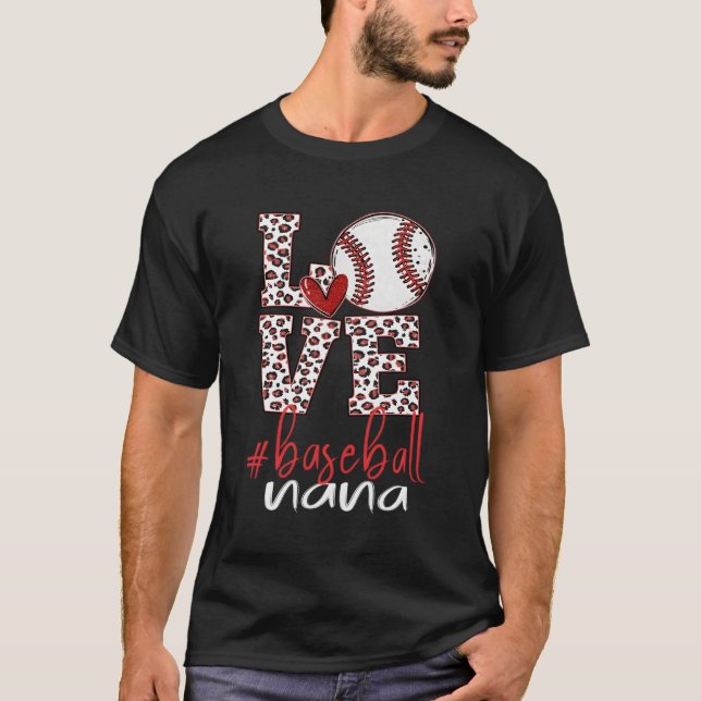 T-shirt Baseball Nana Leopard Baseball Nana Life Mères D (Devant)