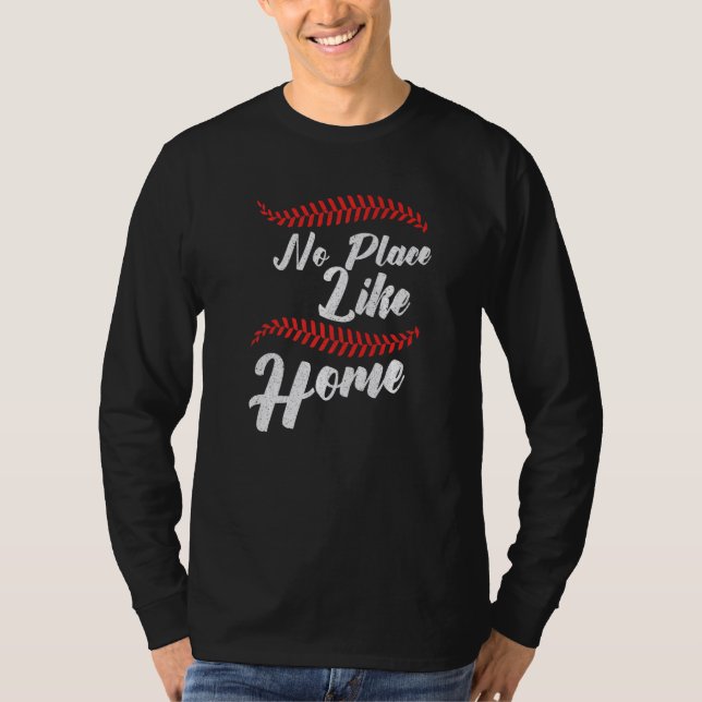 T-shirt Baseball No Place Like Home Catcher Pitcher (Devant)