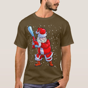 T-shirt Baseball Noël Hommes garçons Softball Santa Claus