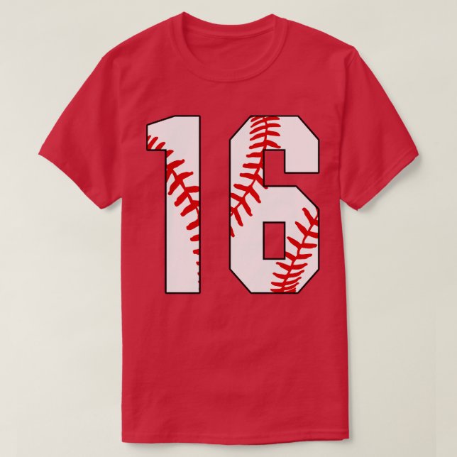 T-shirt Baseball Numéro 16 16 Jersey De Baseball Favorite  (Design devant)