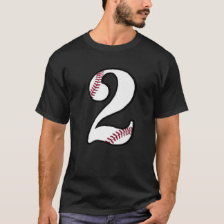 T-shirt Baseball Numéro 2 Deux Jersey Fan 2E Anniversaire 