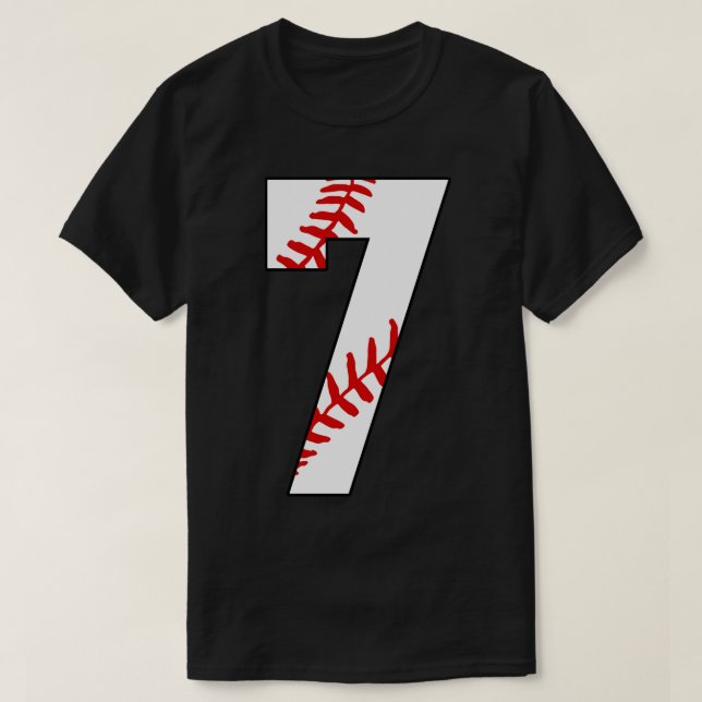 T-shirt Baseball Numéro 7 7 Baseball Jersey Favori Jouer (Design devant)