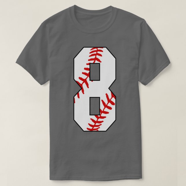 T-shirt Baseball Numéro 8 8 Baseball Jersey Favori Jouer (Design devant)