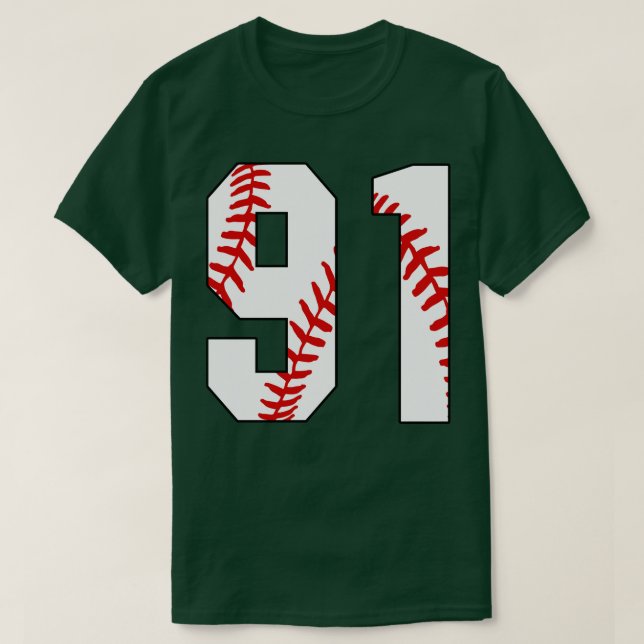 T-shirt Baseball Numéro 91 91 Baseball Jersey Favorite Pl (Design devant)