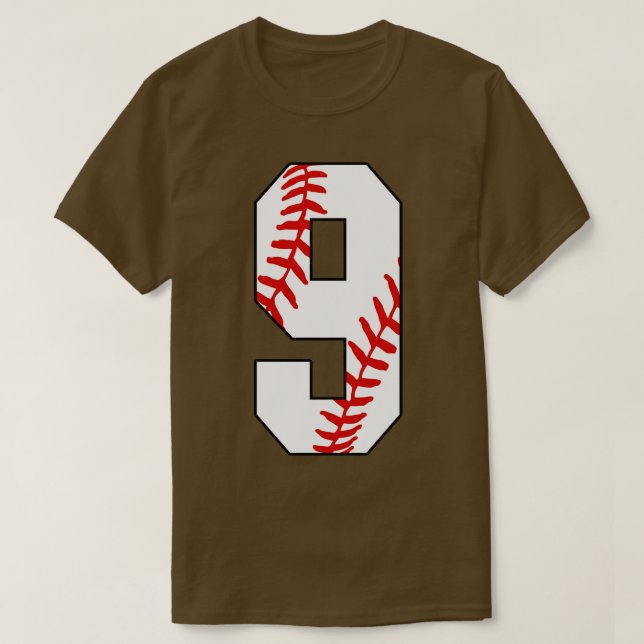T-shirt Baseball Numéro 9 9 Baseball Jersey Favori Jouer (Design devant)