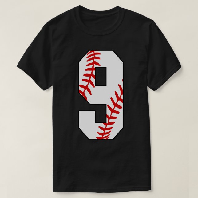 T-shirt Baseball Numéro 9 9 Baseball Jersey Favori Jouer (Design devant)