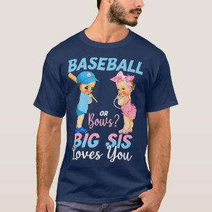 T-shirt Baseball Ou Bows Big Sis Vous Aime Bébé Genre Rev