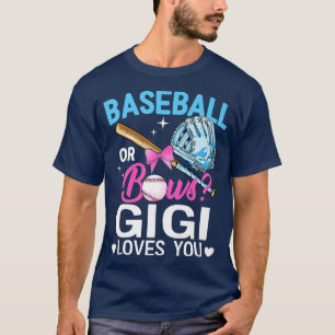 T-shirt Baseball Ou Bows Gigi Vous Aime Genre Révéler Rose