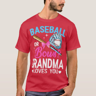 T-shirt Baseball Ou Bows Grand-mère Vous Aime Révéler Le S