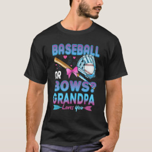 T-shirt Baseball Ou Bows Grand-père Vous Aime Révéler Le S