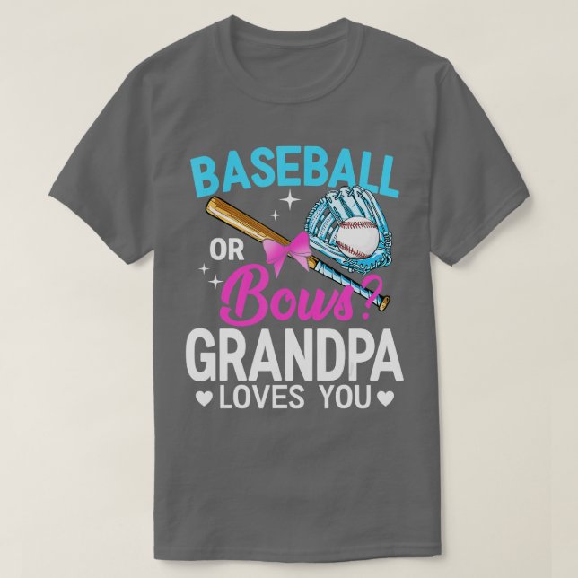 T-shirt Baseball Ou Bows Grand-père Vous Aime Révéler Le S (Design devant)